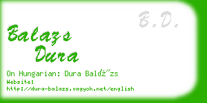 balazs dura business card